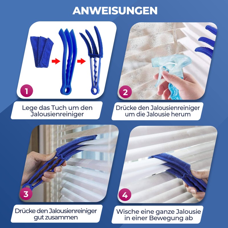 ROEGAARDEN WipeBlind Microfibre Blind Wiper, Dust Cleaning Brush, Roller Shutter
