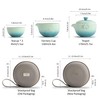 Zen Lotus Design Travel Teapot, Portable Ceramic Tea Set, 1