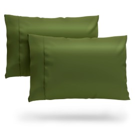 Cosy House Collection 100% Rayon Derived from Bamboo Pillowcase Set - Cooling, Breathable, Silky Soft 2-Piece Envelope Closure Pillow Cover Set (Standard/Queen, Sage Green)