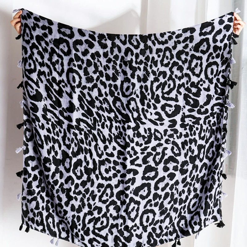ONE LIMITATION SF002 Women's Scarf, Large, Leopard Print, Animal Casual,