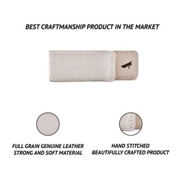 Adamis Leather Money Clip Wallet for Credit, Business Cards Holder for Men Slim Design Front Pocket Strong And Modern Look Multipurpose Card Clip, 7 cm, Beige