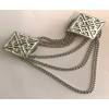 silver lady inc Square Celtic cloak clasp with chain in