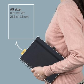 POPRUN 2026 Daily Planner One Page per Day (Medium 6'' x 8.5'') - 12 Months Calendar Appointment Book with Hourly Slots, Inner Pocket, Monthly Tabs, Pen Holder - Forest Green