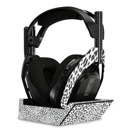 MightySkins Glossy Glitter Skin Compatible with Astro A50 Wireless Headphones + Base Station (Gen 4) - Snow Leopard Print | Protective, Durable High-Gloss Glitter Finish | Easy to Apply