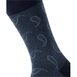 Burlington Men's Paisley M So Cotton Patterned Socks, 1 Pair, Blue Navy 6120, 40-46