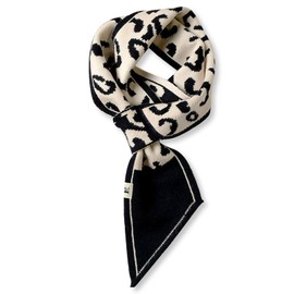 LumiSyne Winter Skinny Knitted Scarf For Women Easy Pull-Through Design Stripe Houndstooth Tiger Leopard Pattern Classic Retro Style Small Knitted Scarf Narrow Long Neckerchief Warm Collar Scarf