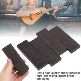 4Pcs Black Ebony Scales, 120 X 40 X 10mm Ebony MX0126D Ebony Timber Handle Plate DIY Scales Woodworking Project Kits for Music Instruments Accessories