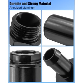 10 Micron Inline Fuel Filter Fit for Gasoline Diesel E85 and Rubber Fuel Line, with Barb 1/2" 3/8" 5/16" Fitting Adapter, Aluminum Alloy