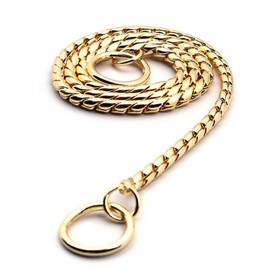 SGODA Gold Dog Chain Collar Choke Pet Training Snake Collar with Heavy Links, 24 in, 5 mm