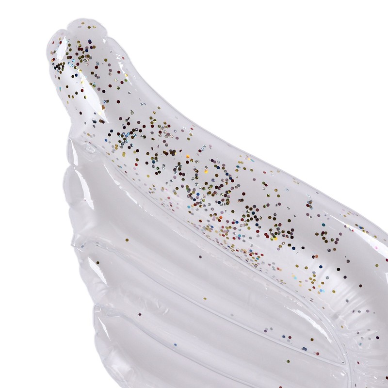 Inflatable Swimming Ring Sequin Swim Angel Wing Shiny Floating Tube