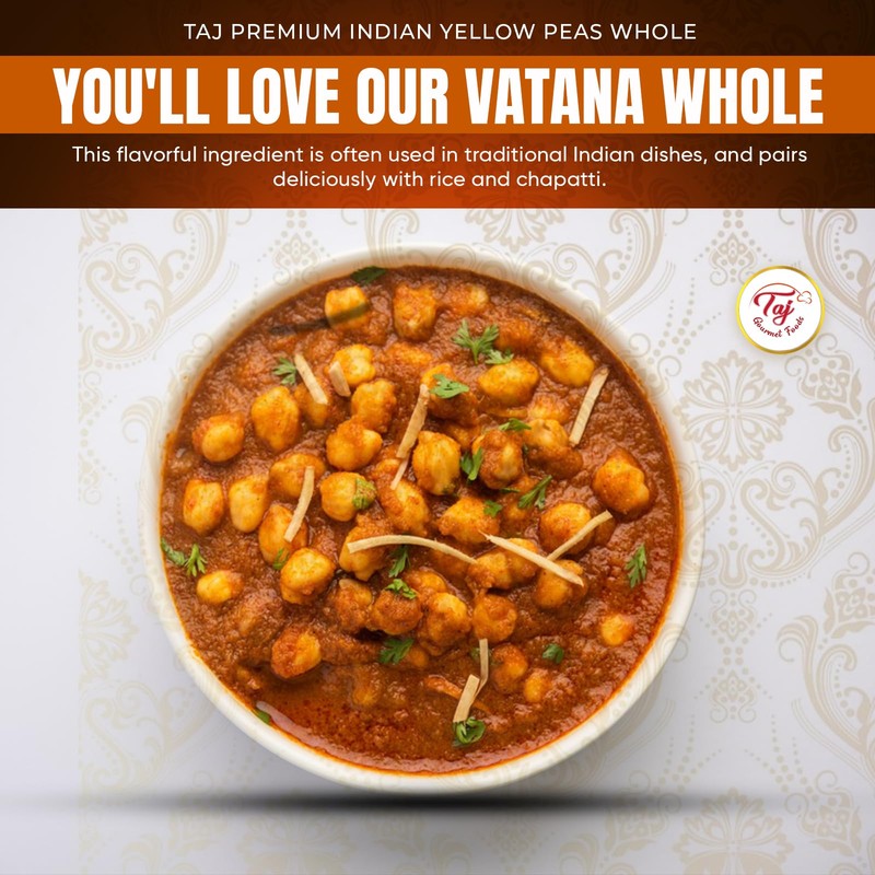 TAJ Yellow Peas Whole 2-Pounds | Vatana Whole, Vatana, Matar