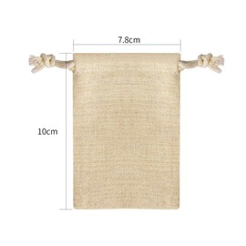 JIAKAI Pack of 20PCS 3x3.7Inch Double Drawstring Cotton Cloth Bag for Small Jewelry Bracelet Beads Spice Gift Bags