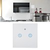 Smart Wall Touch Switch 433MHz Tempered Glass Panel Wiring Free