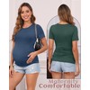 Huukeay 4 Pack Women's Maternity Shirts, Crew Neck Maternity Top