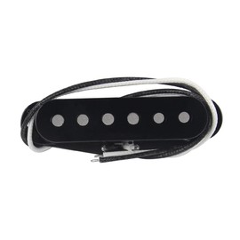 FLEOR Alnico 5 HSS Set Staggered Single-Coil+Humbucker Pickup fit ST Electric Guitar,Guitar Part Neck+Middle+Bridge Pickup（14-15K）Black
