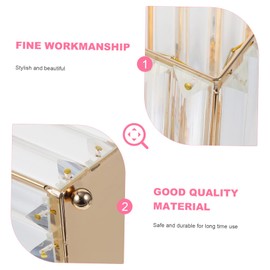 FRCOLOR Crystal Makeup Brush Holder Compact Desk Organizer for Cosmetics Lipsticks Toothbrushes and More Practical Storage Container for Home Office and Travel