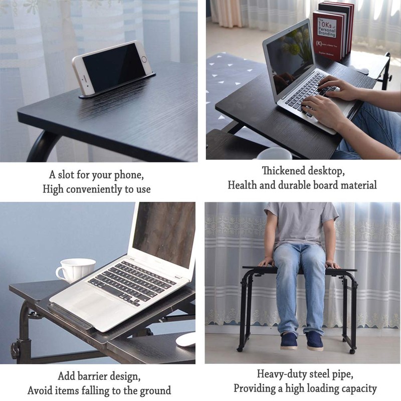 Overbed Table with Wheels Laptop Desk Cart Table Over The