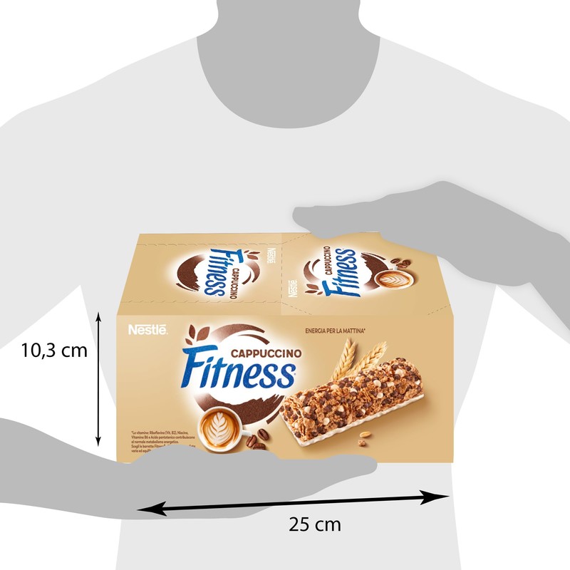 FITNESS Cappuccino Barrette Cereali Integrali gusto Cappuccino, 24 Barrette da