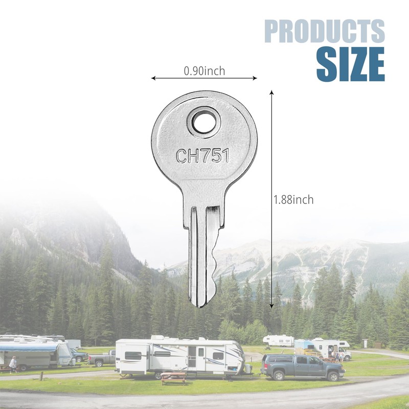 10 Pcs CH751 Replacement Keys, RV Keys Universal CH751 Replacement