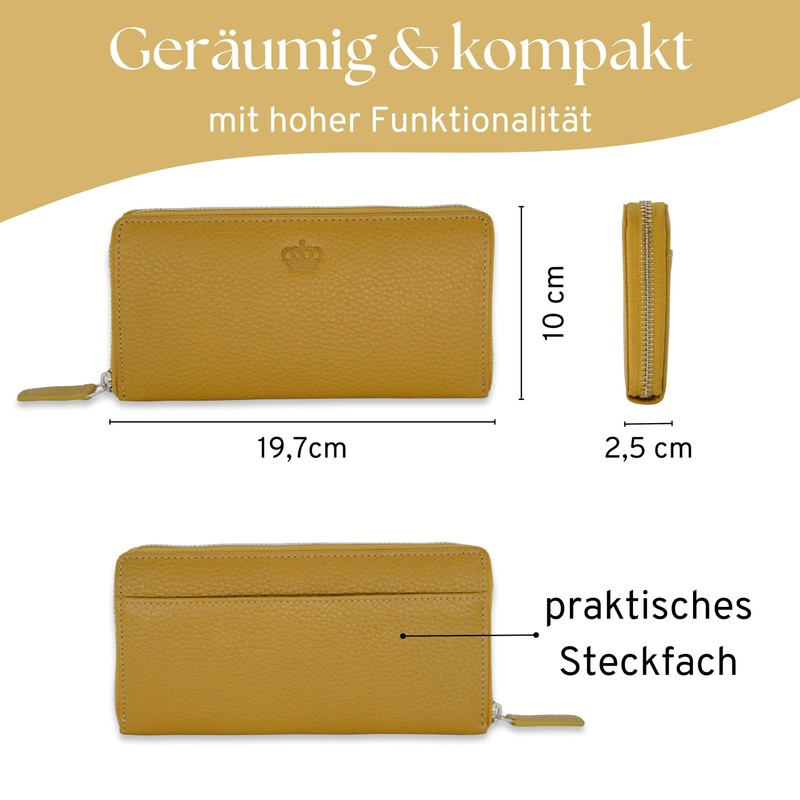 Baur Women's Genuine Leather Wallet with RFID Protection, Large Wallet,