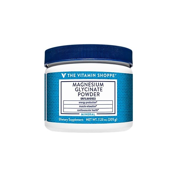 Magnesium Glycinate Powder a" Supports Muscle Relaxation a" Unflavored (7.23