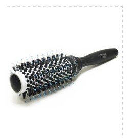 Alpha New York Ceramic Ionic Round Hair Brush, Small, White, Boar Bristles