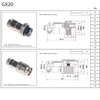 GX20 - Conector de aviación de 7 pines, GX20, adaptador