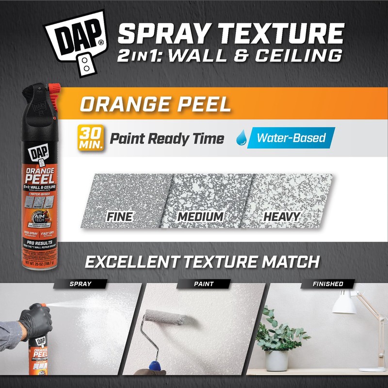 DAP Spray Texture Orange Peel Water Based 2n1 Wall &