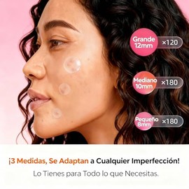 Parches Para Acné 480 Piezas, Invisibles Hidrocoloides Hypoalergénicos con Aceite de Té y Ácido Salicílico, Tratamiento Nocturno del Acné para Piel Se