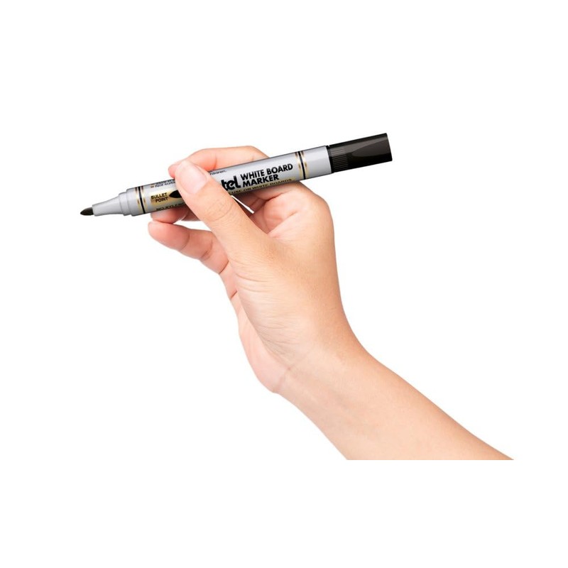 Pentel 4,2 mm Whiteboard Marker, mit Rundspitze, Schwarz, 12 Stifte)