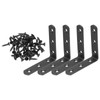 PATIKIL 4 Pcs Metal L-Shape Brackets, 80mm x 80mm (3.1"x3.1")