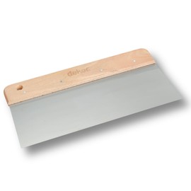 DEKOR Taping Knife - Size 12" - German Stainless Steel - Ergonomic and Flexible Scraper Drywall Tools and Plaster Applications - Hand Tools for Commercial and DIY Use - Made in Europe - Wooden Handle
