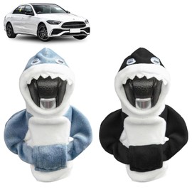 Rienan Gear Knob Hoodie, Pack of 2, Gear Lever Hoodie, Gear Knob Cover, Hoodie for Gear Knob, Suitable for Protecting Car Accessories from Damage, Scratches and Dust (Black + Blue)