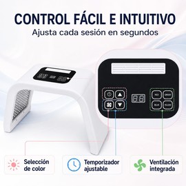 Máscara LED Facial 7 Colores, Dispositivo de Fototerapia para Cuidado de la Piel en Casa, Ayuda a Mejorar el Aspecto de Arrugas y Acné, Terapia de Luz LED para Rejuvenecimiento Facial, Incluye Gafas Protectoras