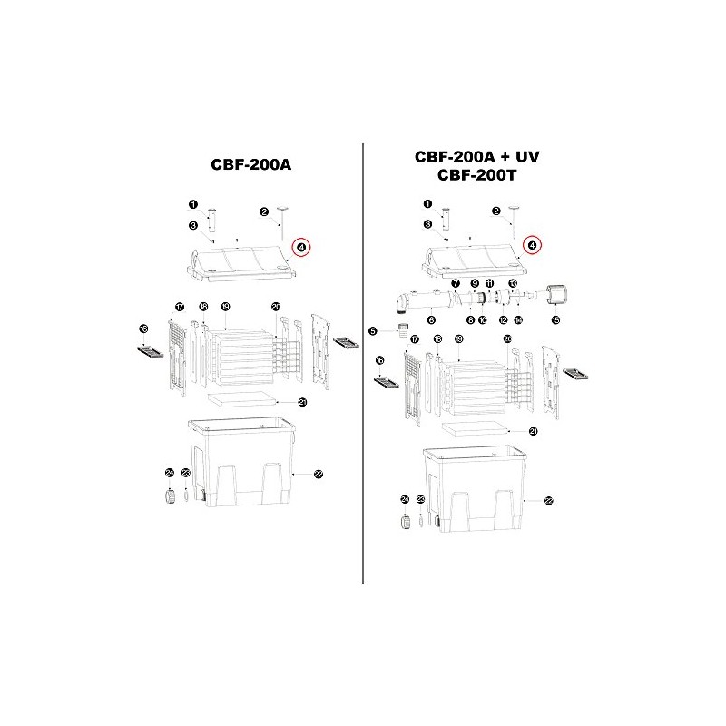 Replacement Part for Sunsun Bio Pond Filter CBF 200T/200U/200/200 A