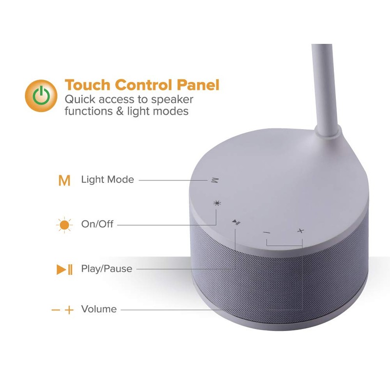 Bostitch Office LED Dimmable Desk Lamp with Bluetooth Speaker &
