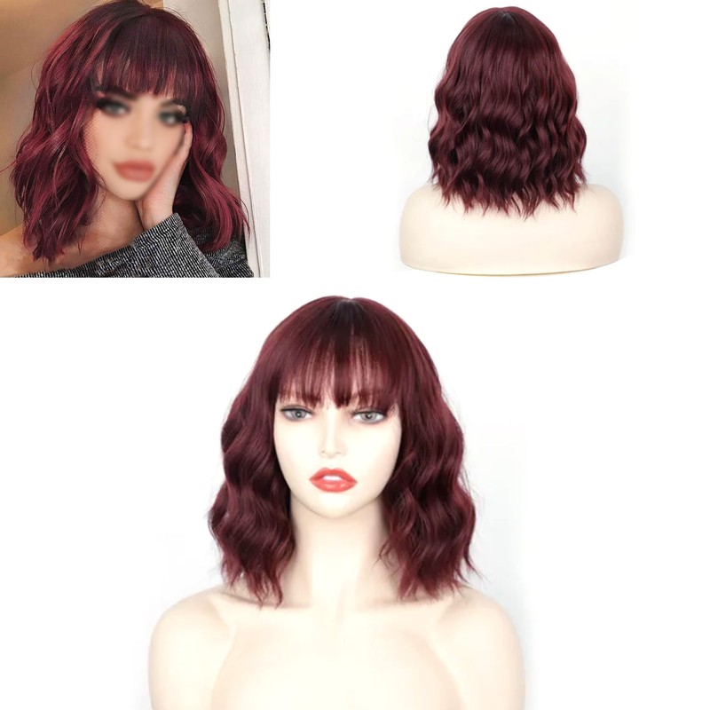 Women Wig Wine Red Button Hair Net Portable Compact Practical