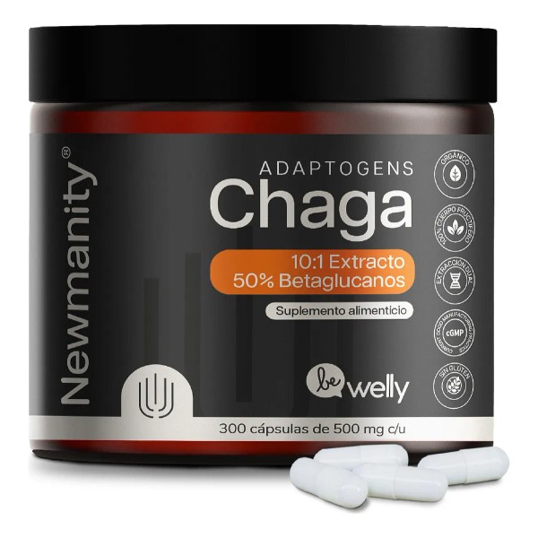 Botella Chaga Newmanity 300 Caps Sin Sabor