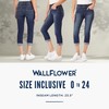 WallFlower womens Juniors Flirty Curvy High-rise Skinny Stretch Denim Crop