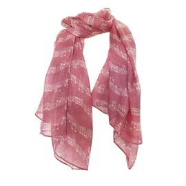 Pamper Yourself Now Big scarf, red with beige music notes print scarf. Lovely warm winter scarf Fantastic Gift