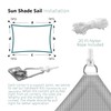 ECOOPTS 8'x8' HDPE Sun Shade Sail Rectangle Canopy Shades for