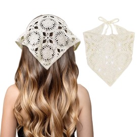 hongliang Crochet Bandana,Triangle Head Scarf,Knitted Head Band,Crochet Headband,Daisy Headband Vintage Head Kerchief for Girls