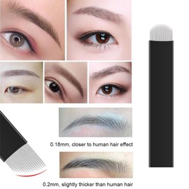 18 Pins U18 Micro Blades Finest 0.18mm 316 Stainless Steel Disposable Manual Eyebrow Microblading Needles 30PCS