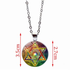 Star of David Necklace for Men Women with Pendant, Stomach David Hexagram Chain for Men Women, CQHODFYA Jewellery Gift Idea, Star David Necklace with 18 Inch Chain + 2 Inch Extension with Jewellery