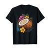 Tropical Coconut With Exotic Flowers T-Shirt