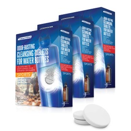 Tumbler Water Bottle Cleaning Tablets - (90 Tablets) All Natural Ingredient, Great for All Stainless, Plastics, Ceramic and Glass Drinking Containers, Individually Packed (3)