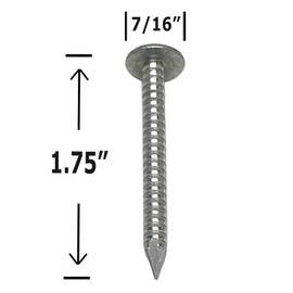 1.75”-RING SHANK ALUMINUM - ROOFING SIDING NAILS - Vinyl & Aluminum Siding & Facia Trim Nail – Aluminum metal secure holding Ring Shank nail – 1.75 in (500)