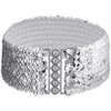 CABODYALS 73mm Silver Wide Elastic Glitter Sequin Dance Belt for