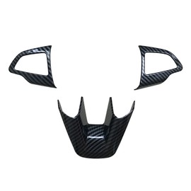 ruihe 3PCS Carbon Fiber Color Steering Wheel Cover Trim Fit for Ford Focus RS ST