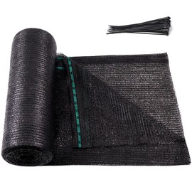 Amagenix 50% Eyelets Shade Cloth Roll 5'10" x 100 FT Cuttable Sun Shade Mesh Tarp UV Resistant Screen Cover for Garden, Patio, Greenhouse, Kennel, Canopy, Black